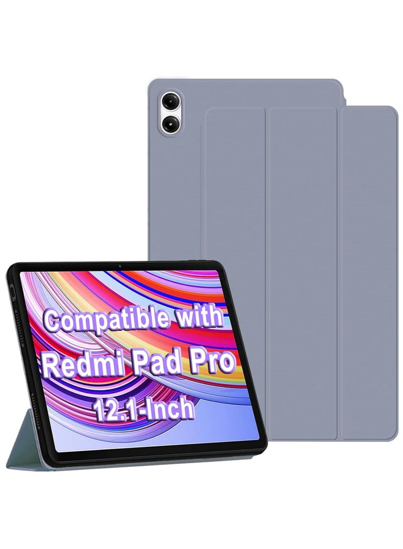 Rock Pow Case for Xiaomi Redmi Pad Pro 12.1 inch 2024 Released Soft TPU Matte Back Cover with Pencil Slot Standing Folio Slim Lightweight Shell Protective Smart Cover  - Image 1