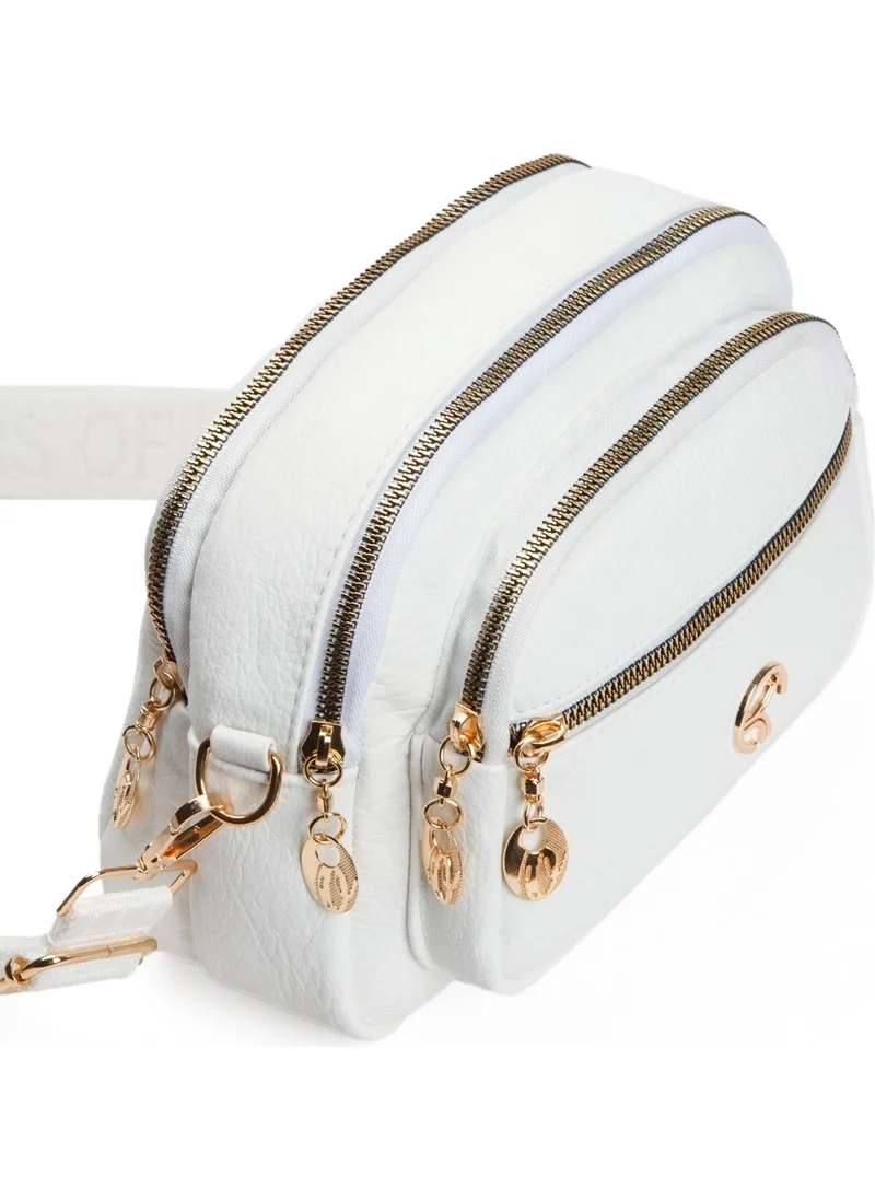 Adelina Bags Women's Cross Strap Daily White Shoulder Bag