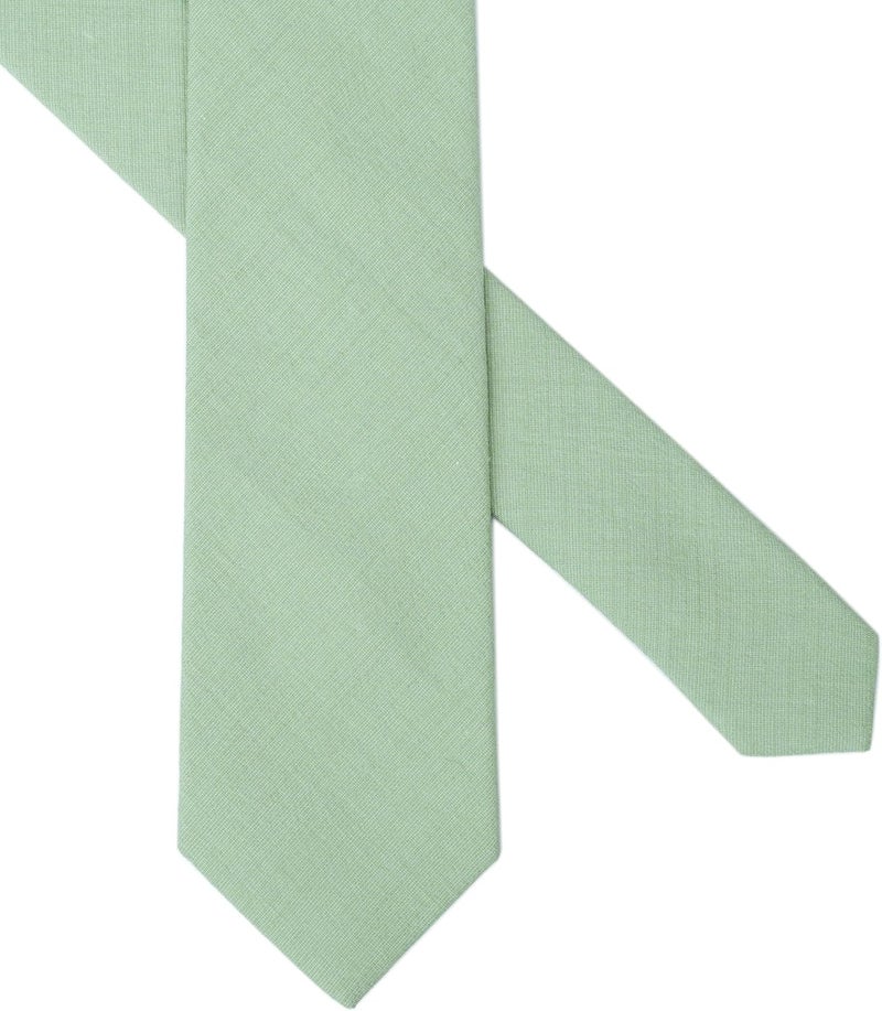 BELLUNO Men's Skinny Ties, Cotton Linen Blend 2.5 inch Solid Neckties - Image 3
