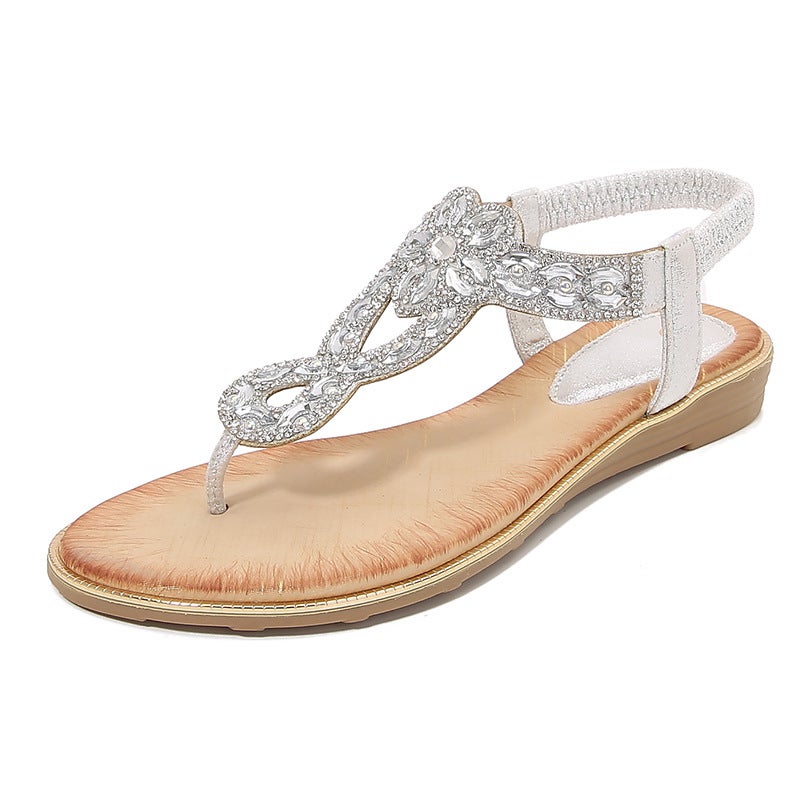 shoes women''s new rhinestone sandals Bohemian wedge sandals women''s large size women''s shoes - Image 5