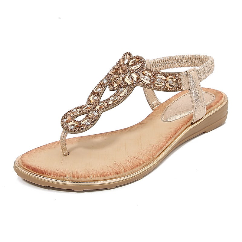 shoes women''s new rhinestone sandals Bohemian wedge sandals women''s large size women''s shoes - Image 3