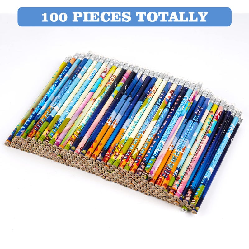 Kolewo4ever 100 Pieces Bible Verses Pencils with Inspirational Scriptures, 8 Styles, Multicolor, Great for Teachers, Students, Church Supplies - Image 2
