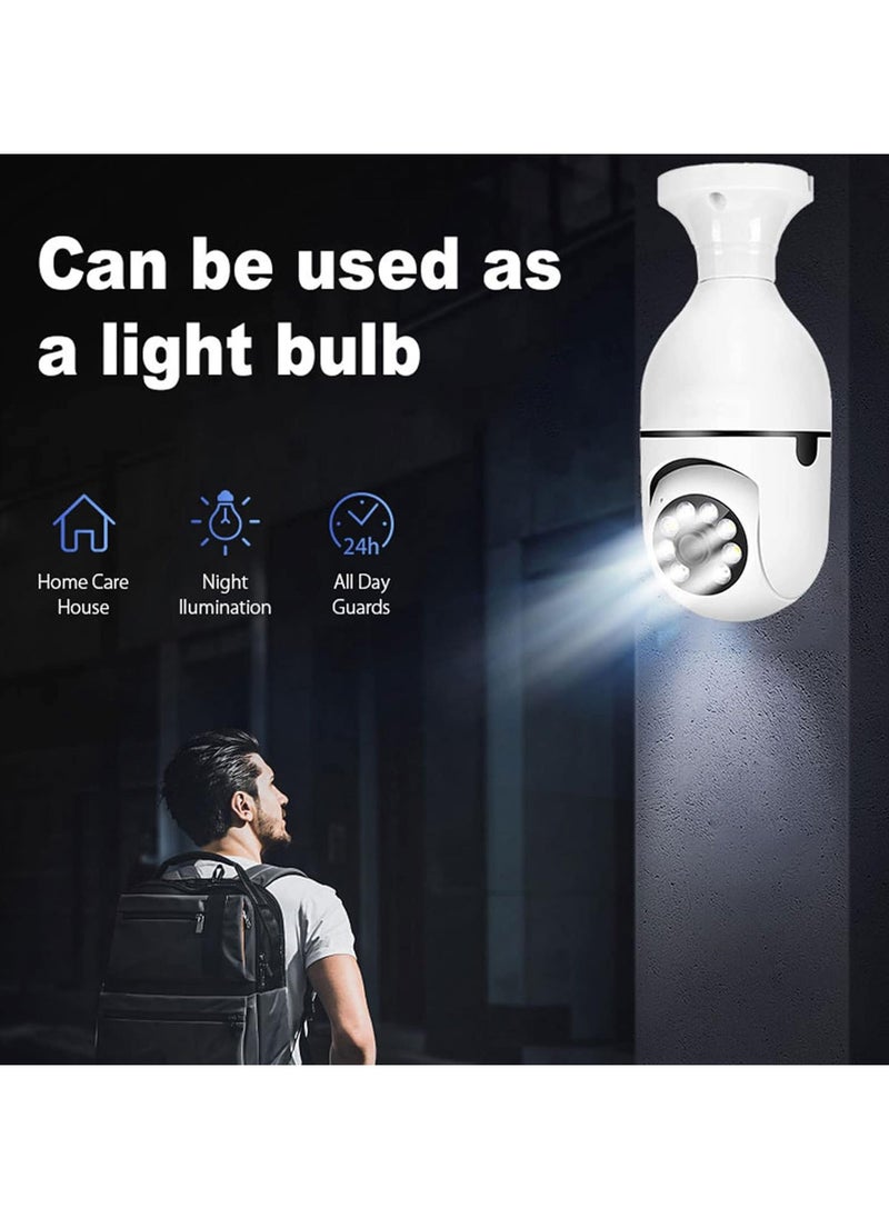 E27 Light Bulb Wireless Security Camera Panoramic 2 Way Talk WiFi Camera