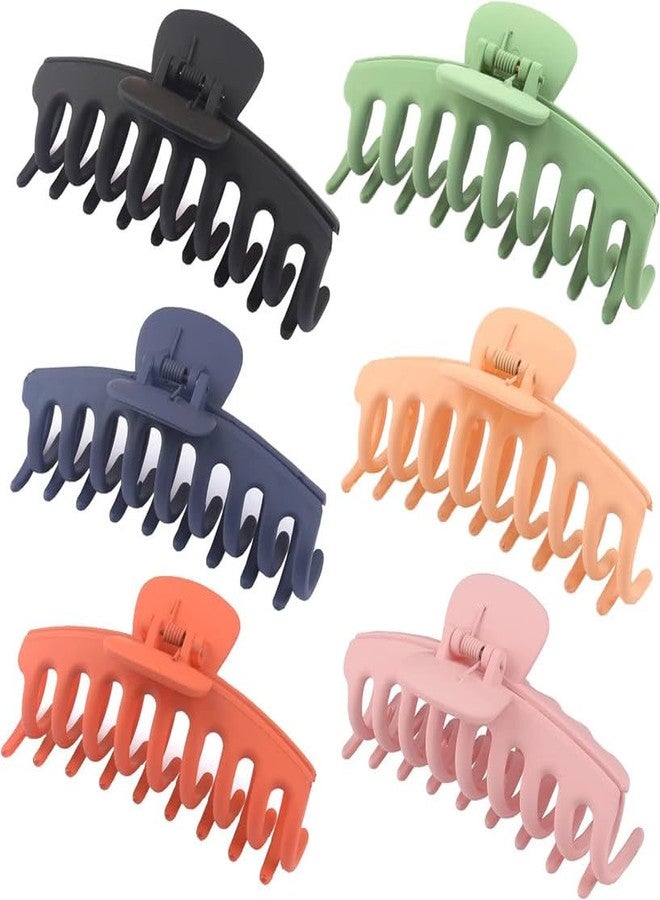 Minta Pack of 6 Matte Hair Clips 4.3 Inch Large Jumbo Hair Clip Strong Hair Clips, 6 Colors Non-Slip Hair Clips, for Women Girls Thick and Thin Hair - Image 1