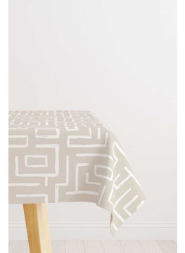 Cango Home Cream White Bohemian Scandinavian Geometric Patterned Digital Printed Tablecloth CGH1203-MS  - Image 2