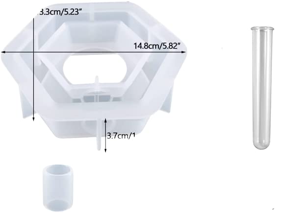 URBAN BOX Resin Mold for Plant Propagation Station Hexagon Shape Vase Silicone Epoxy Molds with Test Tube Planter Resin Casting Mold for HydroponicFlowers Office Home Desktop Decoration - Image 5