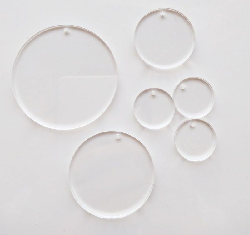 MEYA Set of 15pcs High Clear Blank Acrylic DiscsAcrylic Round Sheet with Hole 18 for Keychains Jewelry DIY Crafts Dia 25 - Image 3