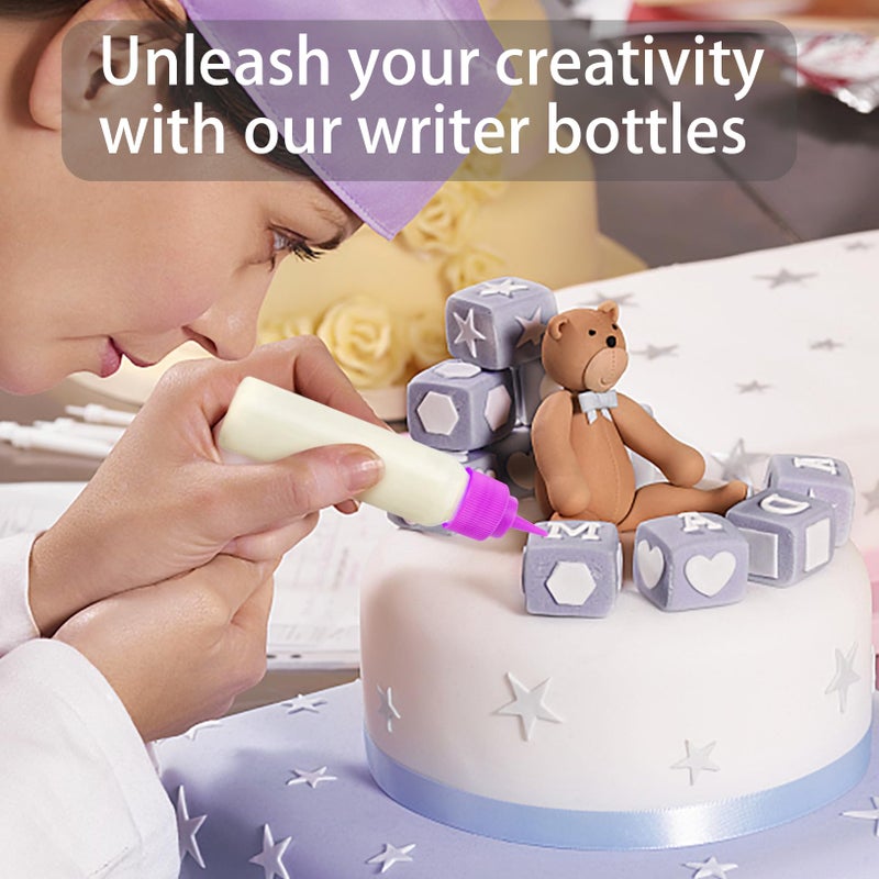 suoundey 10pcs Squeeze Writer Bottles 30ml/60ml Plastic Icing Bottles Small Easy Squeeze Bottle 1 And 2 Ounce For Cakes Cookie Decorating, Food Coloring, Food DIY & Ice Cream Decoration - Image 3