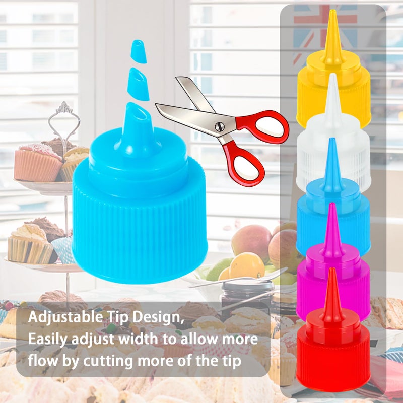 suoundey 10pcs Squeeze Writer Bottles 30ml/60ml Plastic Icing Bottles Small Easy Squeeze Bottle 1 And 2 Ounce For Cakes Cookie Decorating, Food Coloring, Food DIY & Ice Cream Decoration - Image 4