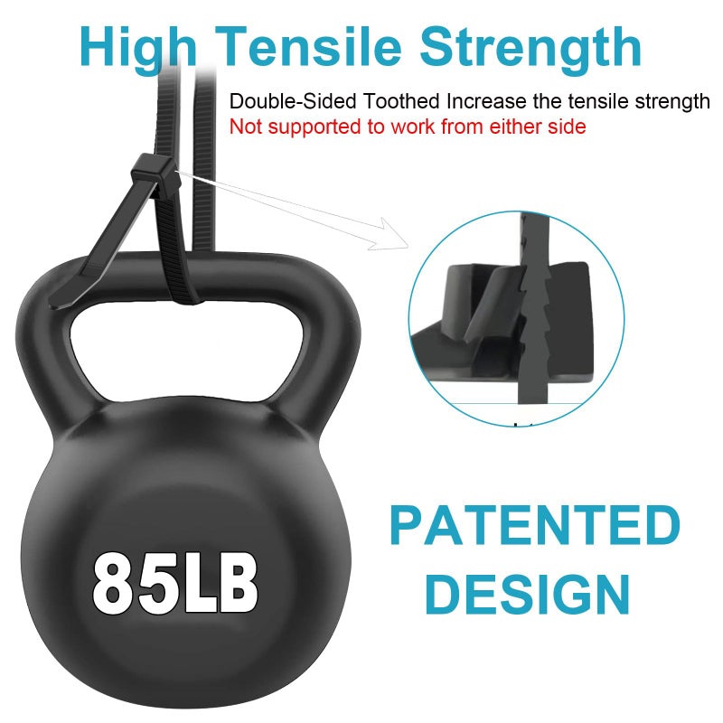 JIANYANG 12 Inch Zip Ties Double Sided Toothed (Bulk 1000 Pack),85 LBS Tensile Strength Heavy Duty Cable Wire Ties With Self-Locking Adjustable More Durable Nylon Tie Wraps for Indoor Outdoor - Image 4