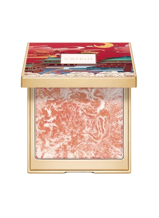 CATKIN Cheek Blush Bake Shimmer Pink Peach Multi Blusher Natural Powder Palette 10g (C04 Shimmer) - Image 1