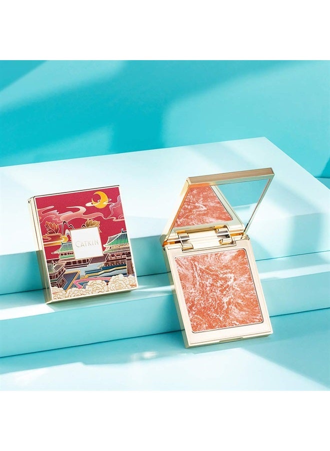 CATKIN Cheek Blush Bake Shimmer Pink Peach Multi Blusher Natural Powder Palette 10g (C04 Shimmer) - Image 3