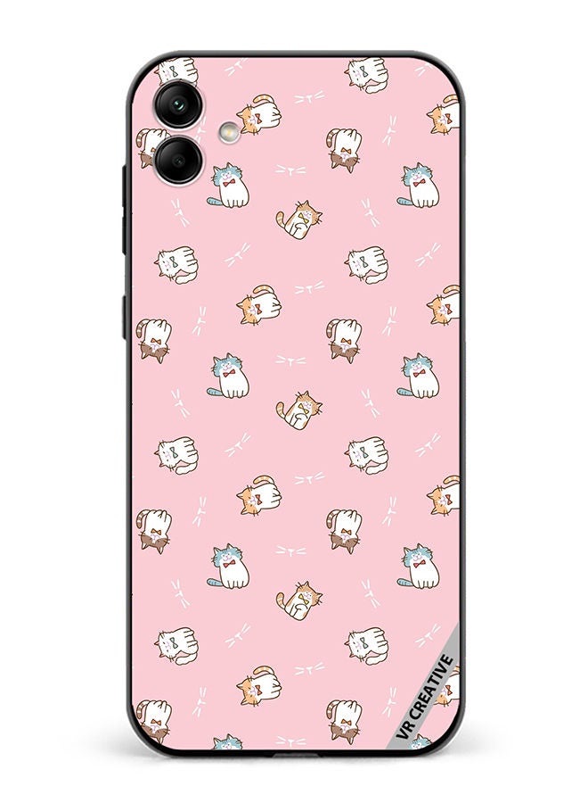 VR CREATIVE Protective Case Cover For Samsung Galaxy A04 Cartoon Cat Design On Pink Design Multicolour - Image 1
