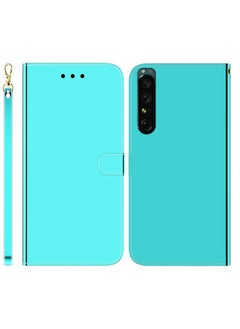 Case Cover For For Sony Xperia 1 IV Imitated Mirror Surface Horizontal Flip Leather Phone Case(Mint Green)