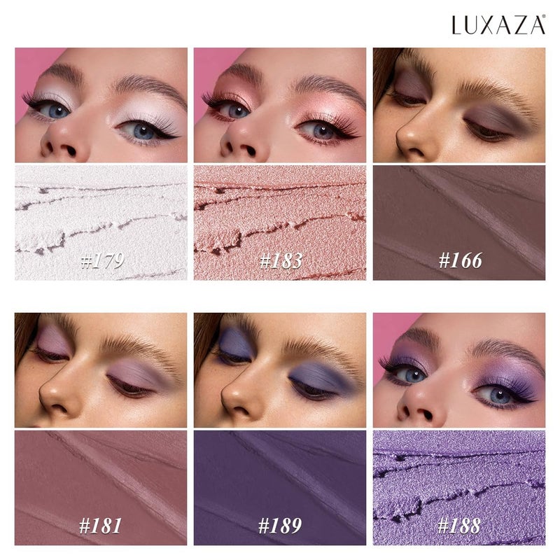 LUXAZA PRO Neutral Eyeshadow Stick 6PCS Set, Pink and Purple Metallic Shimmer Matte Cream Eye Shadow Eyeliner Brightener Pencil Crayon, Halloween Makeup - PURPLE MARTINI - Image 2