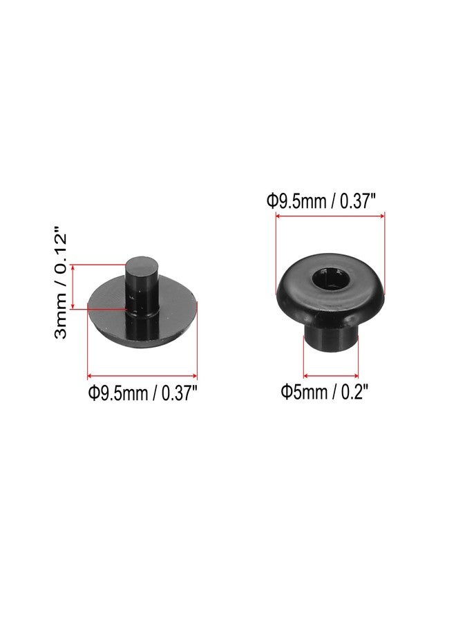 باتيكيل دبابيس ربط بلاستيكية من باتيكيل M5x3mm، 50 مجموعة من براغي شيكاغو البلاستيكية، دبابيس ربط، دبابيس برشام، مشبك ضغط لألبومات الصور الجلدية، أسود - Image 2