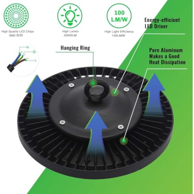UFO LED الأضواء كول الأبيض 6500K UFO LED 30000LM الصناعية مصباح داخلي IP65 أضواء LED مقاومة للماء للورش الصناعية - Image 4