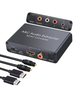 Digital to Analog Audio Converter,HDMI ARC Audio Extractor HDMI Audio Return Channel,with Digital HDMI Optical SPDIF Coaxial and Analog 3.5mm L/R Stereo Audio Converter,Coaxial to 3.5mm and RCA - pzsku/Z5CB197CD16C6A7B0ECDAZ/45/1745697894/f50230b0-975f-40d1-b5b3-a8dd0504ac1f