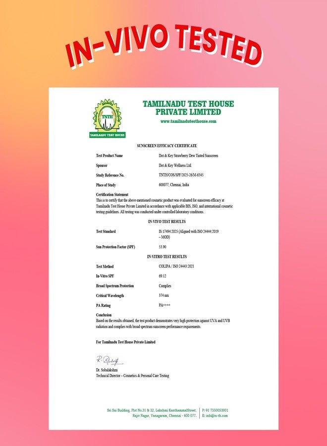 Dot & Key Strawberry Dew Tinted Sunscreen SPF 50+ Pa++++ - 01A Rose In-Vivo Tested | Protection Against UVA & UVB | Broad Spectrum, Water & Sweat resistant | For All Skin Types | 50ml - Image 2