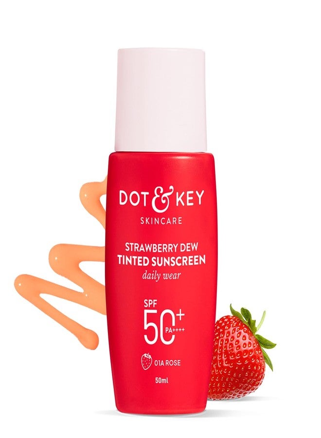 Dot & Key Strawberry Dew Tinted Sunscreen SPF 50+ Pa++++ - 01A Rose In-Vivo Tested | Protection Against UVA & UVB | Broad Spectrum, Water & Sweat resistant | For All Skin Types | 50ml - Image 1