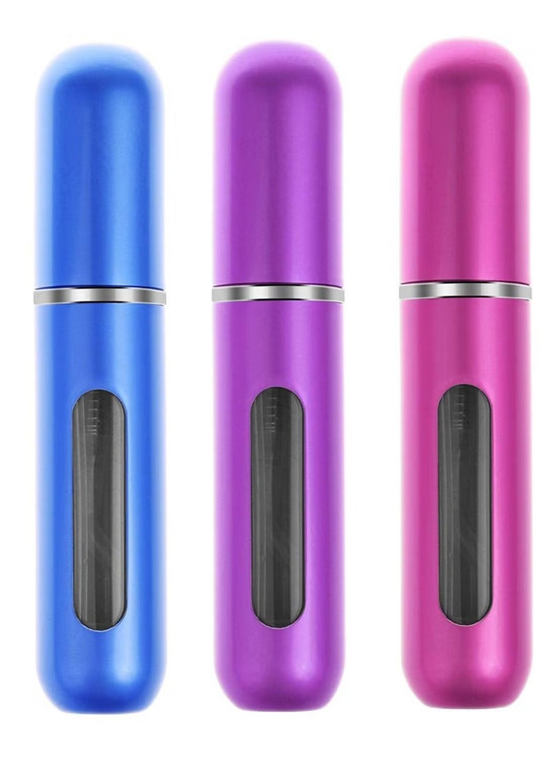 مجموعة زجاجات صغيرة ومحمولة لتخزين العطور قابلة لإعادة التعبئة، مكونة من 3 قطع متعدد الألوان - Image 1