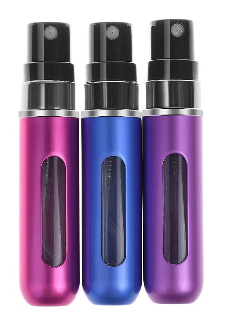 مجموعة زجاجات صغيرة ومحمولة لتخزين العطور قابلة لإعادة التعبئة، مكونة من 3 قطع متعدد الألوان - Image 2