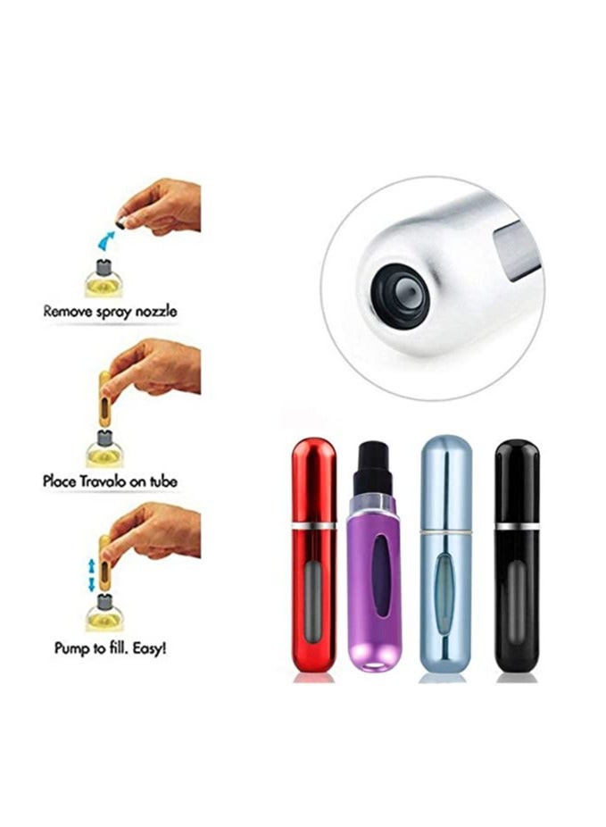 مجموعة زجاجات صغيرة ومحمولة لتخزين العطور قابلة لإعادة التعبئة، مكونة من 3 قطع متعدد الألوان - Image 5