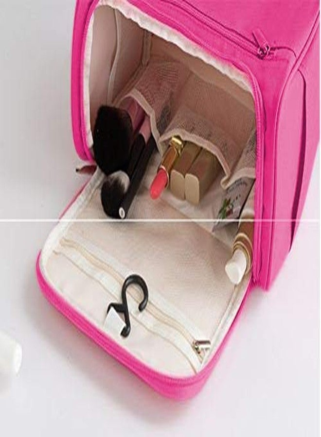 Dlala Household Grooming Kit Travel Bag for Cosmetic Makeup Pouch Makeup Bag Kit Storage Organizer Travel Toiletry Vanity Bag with Compartment for Women (Pink) - Image 2