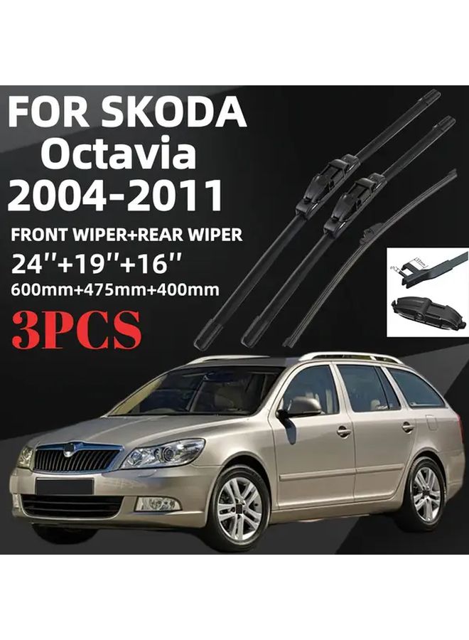 Windshield Wiper Set 24 19 16 Inches All Weather Front And Rear Blades - Image 4