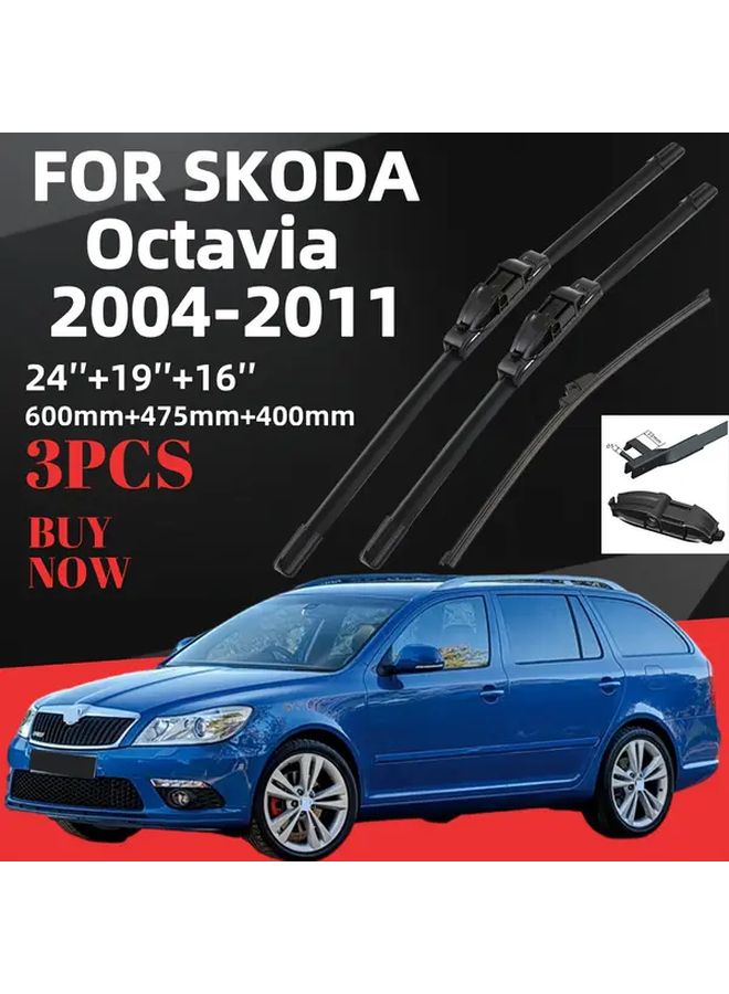 Windshield Wiper Set 24 19 16 Inches All Weather Front And Rear Blades - Image 1