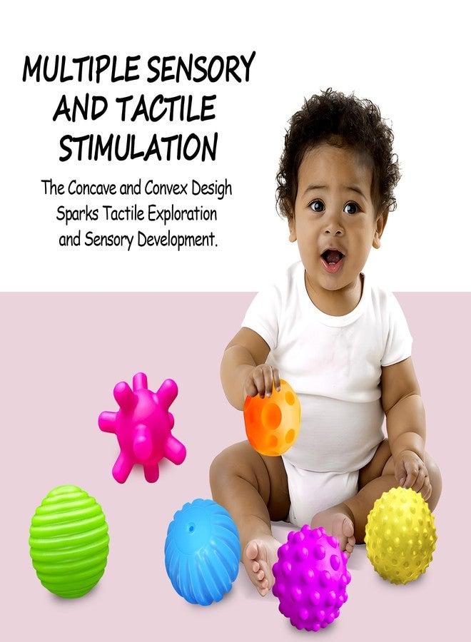 ROHSCE Baby Textured Multi Sensory Toys Massage Ball Gift Set BPA Free for Toddlers 1-3 Soft Balls Montessori Infant Baby Toys 6 to 12 Months 6 Pack - Image 3