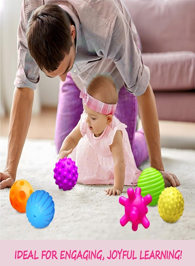 ROHSCE Baby Textured Multi Sensory Toys Massage Ball Gift Set BPA Free for Toddlers 1-3 Soft Balls Montessori Infant Baby Toys 6 to 12 Months 6 Pack - Image 4