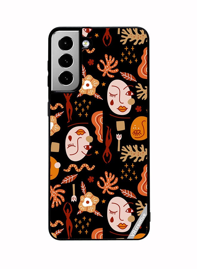 VR CREATIVE Protective Case Cover For Samsung Galaxy S21 FE 5G Silhouettes Of People Design Multicolour - Image 1