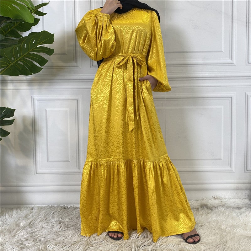 مونيكا فاشون فستان ساتان أنيق مطبوع من Monica Fashion لصيف 2024 - Image 1