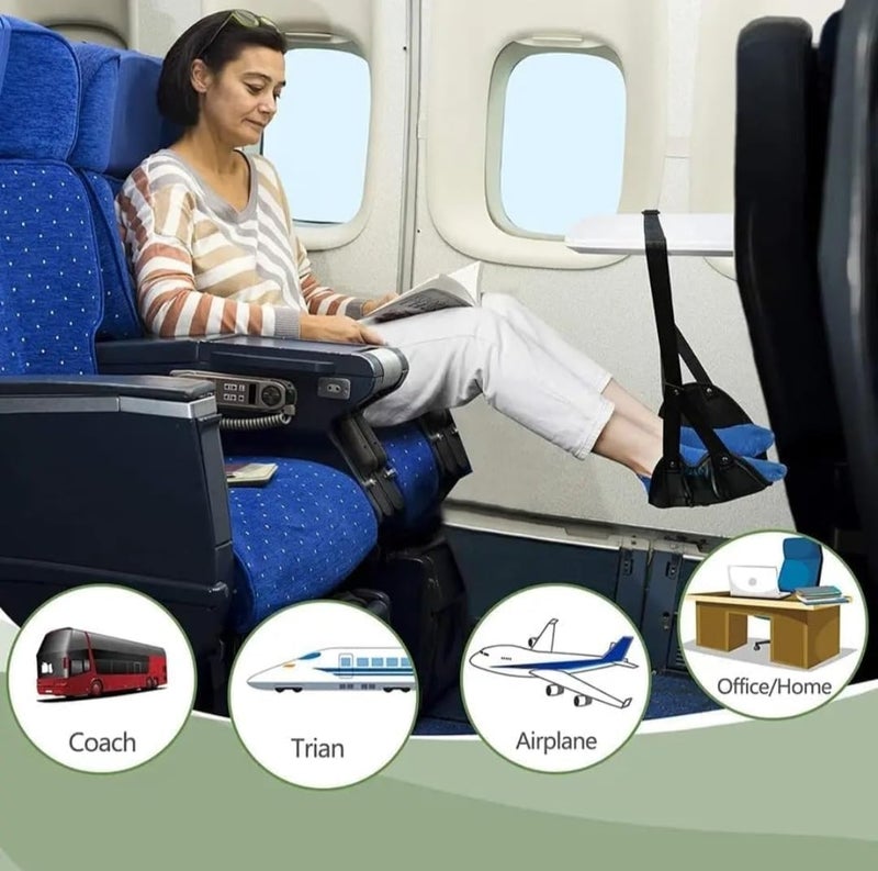 DABHI ENTERPRISE Airplane Foot Hammock Footrest With Storage Bag Portable Plane Leg Rest Travel Accessories Folding Footrest  - Image 5