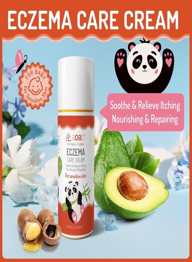 AOAO Baby Eczema Cream for Kids, Eczema Therapy & Relief Body Lotion - Nourishing Skin Protectant, Soothes Dry Irritated Skin, Hypoallergenic & Steroid-Free, 100ml/3.38oz - Image 2