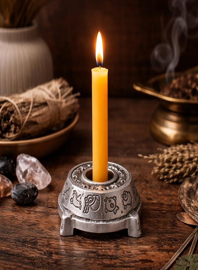 vrinda Aluminum Chime Candle Holder Zodiac 2" - Image 2