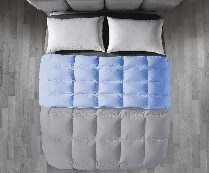 Filbert Premium 300 GSM Comforter Super Soft Fluffy Revesible Comforter 92 x 106 Inches233cm x 269cm King Size ComforterSilverSky Blue - Image 3