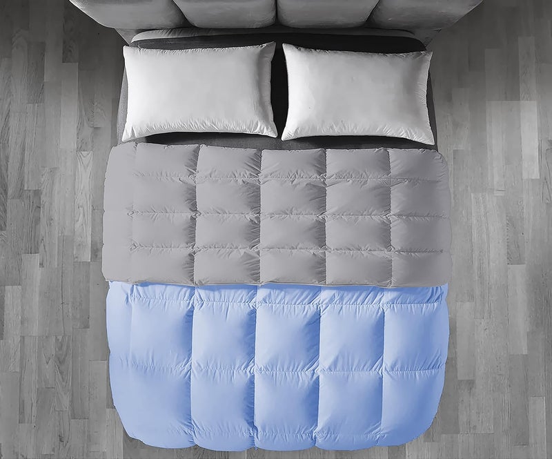 Filbert Premium 300 GSM Comforter Super Soft Fluffy Revesible Comforter 92 x 106 Inches233cm x 269cm King Size ComforterSilverSky Blue - Image 4