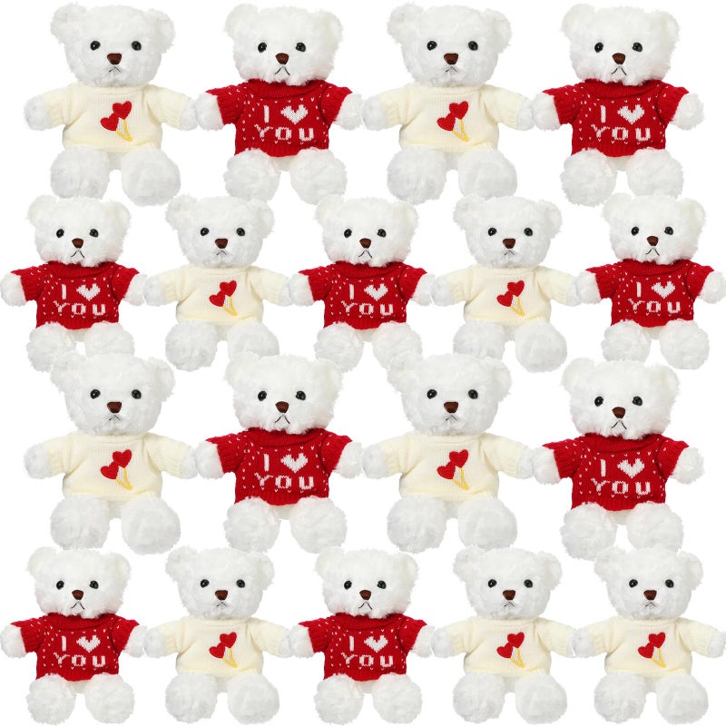 Hungdao 18 Pcs Valentines Day Bear Stuffed Animal Bear Plush Toys 1083 Inch Soft Cute Animals for Girlfriend Birthday Wedding Anniversary Mothers Day Party - Image 3