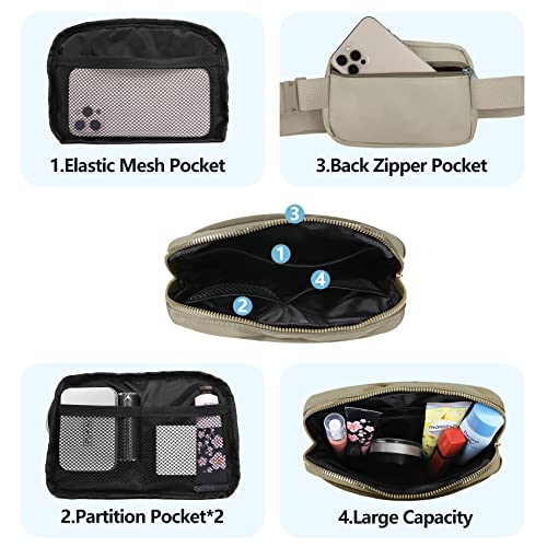 VOROLO Fanny Pack For Women And Men Crossbody Bag Belt Bag with Adjustable Strap Graduation Gifts Wood Grey - Image 3