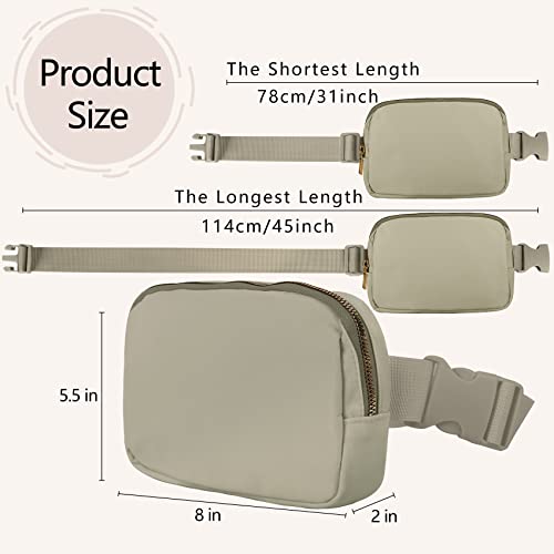 VOROLO Fanny Pack For Women And Men Crossbody Bag Belt Bag with Adjustable Strap Graduation Gifts Wood Grey - Image 5