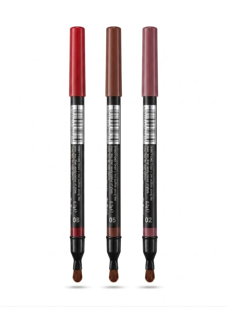 Milai Cosmetic 6D COLORS LIPLINER WATERPROOF 2 IN 1 -  24H shade 2-5-8 - .0.7g - Image 2