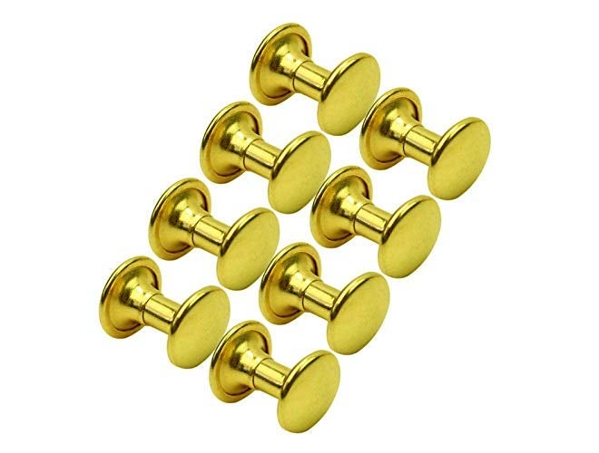Nimida ™ Double Cap Rivets | Brass | Medium Size-7 mm | Golden for DIY Leather Craft | Pack 100 pcs - Image 4