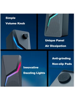 Generic Computer Speakers, PC Gaming Speakerswith Enhanced Bass and Volume Control, Stereo 2.0 USB Powered 3.5mm AuxMultimedia Speakers for Laptop Desktop Tablets Phone  - Image 3