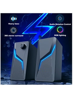 Generic Computer Speakers, PC Gaming Speakerswith Enhanced Bass and Volume Control, Stereo 2.0 USB Powered 3.5mm AuxMultimedia Speakers for Laptop Desktop Tablets Phone  - Image 2