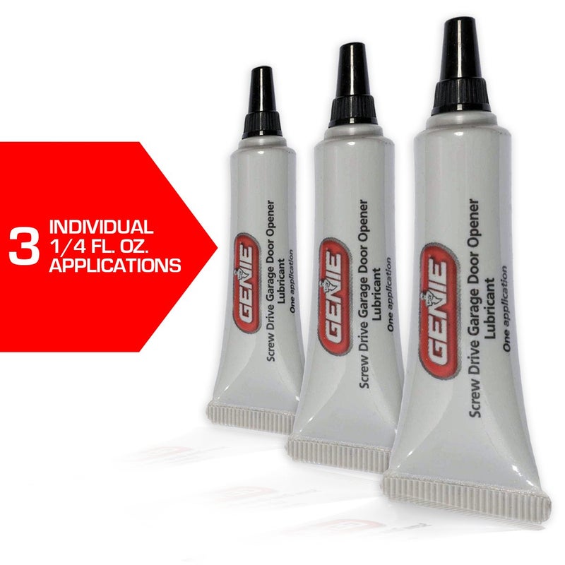 Genie Screw Drive Lube â€“ Reduce Noise with Only Recommended Lubricant Garage Door Openers, 0.25 oz. Each (3 Pack) -GLU-R, 9.00in. x 7.00in. x 0.60in, Original Version - Image 2