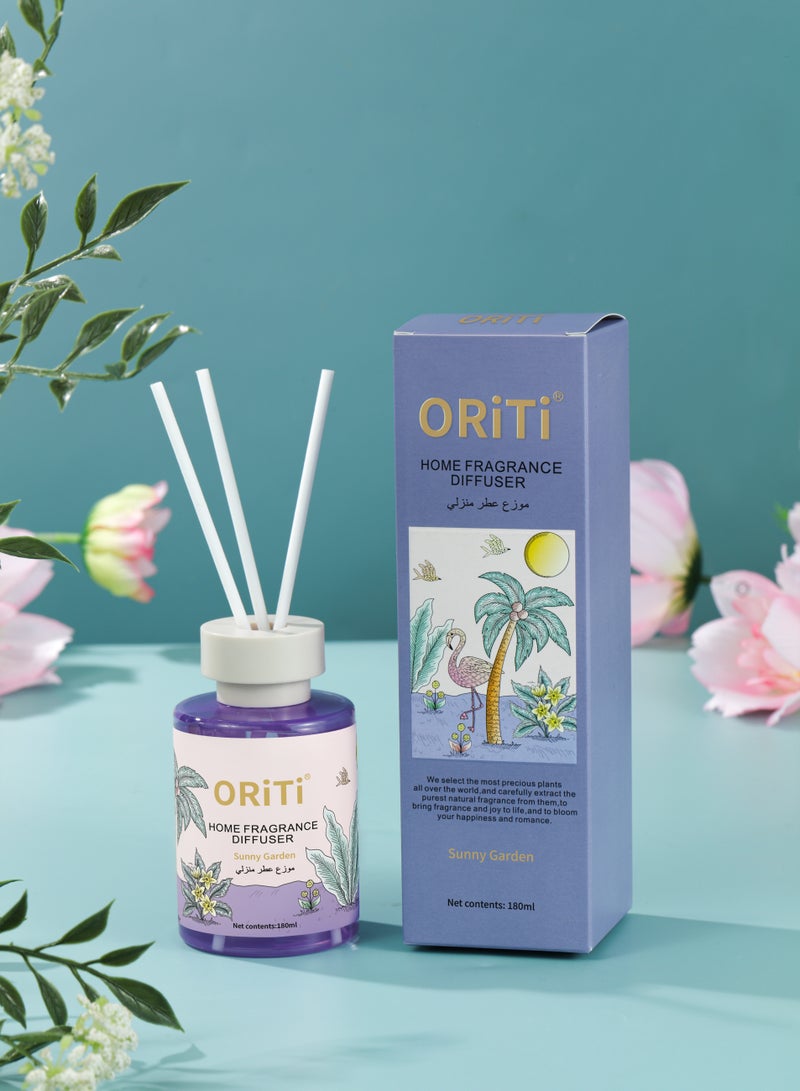 ORiTi 2 قطع موزع عطر زهور - 180 مل سائل زيت أساسي طبيعي، ديكور منزلي رومانسي برائحة منعشة من النباتات، زجاجة بلاستيكية لسهولة الحمل، عطر منزلي، تعبئة أنيقة، بلاستيك متين - ب - Image 2