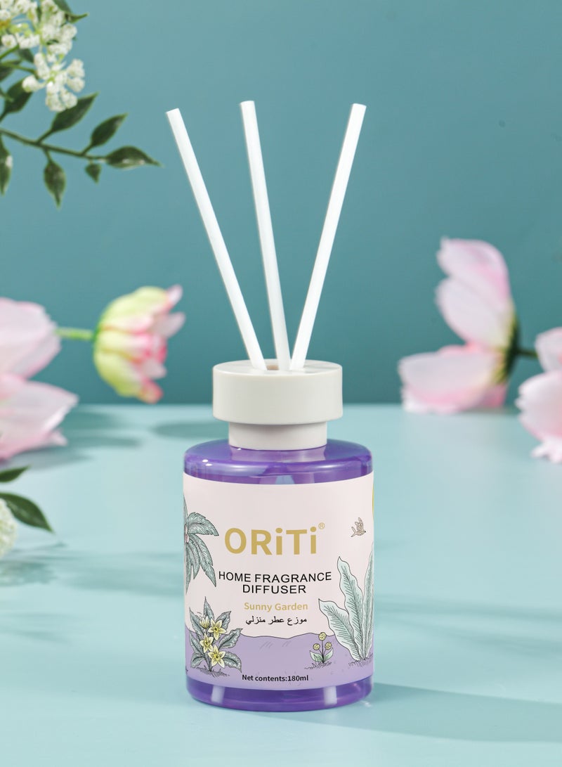 ORiTi 2 قطع موزع عطر زهور - 180 مل سائل زيت أساسي طبيعي، ديكور منزلي رومانسي برائحة منعشة من النباتات، زجاجة بلاستيكية لسهولة الحمل، عطر منزلي، تعبئة أنيقة، بلاستيك متين - ب - Image 3