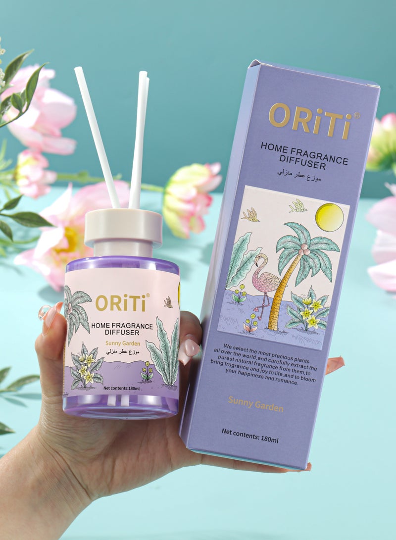 ORiTi 2 قطع موزع عطر زهور - 180 مل سائل زيت أساسي طبيعي، ديكور منزلي رومانسي برائحة منعشة من النباتات، زجاجة بلاستيكية لسهولة الحمل، عطر منزلي، تعبئة أنيقة، بلاستيك متين - ب - Image 4